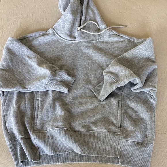 Free People  Sweatshirt with Black & White Appliqué Floral Motif (on back) - Picture 2 of 7